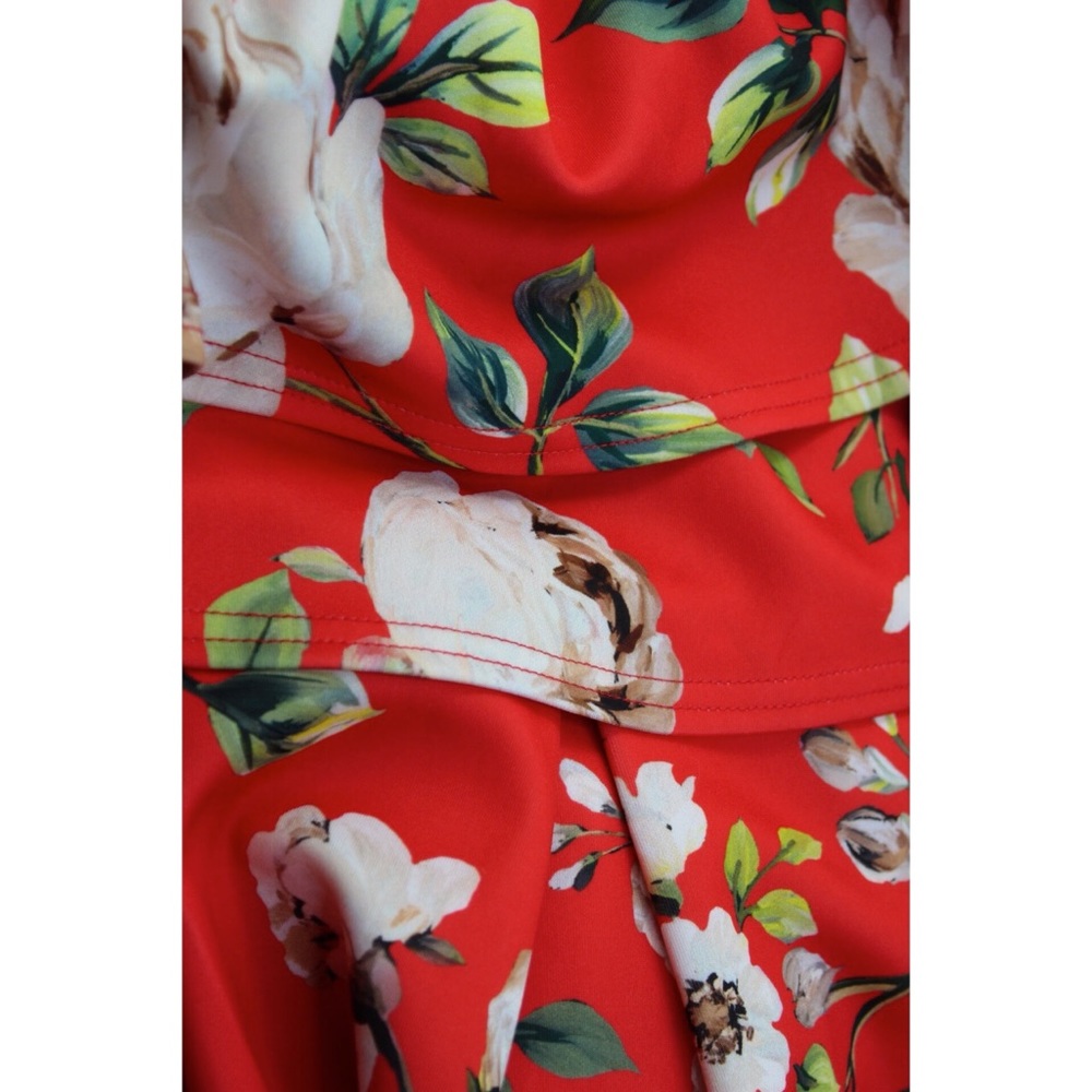 ASOS Rose Floral Off Shoulder Ruffle Mini Dress 12 - Picture 5 of 7